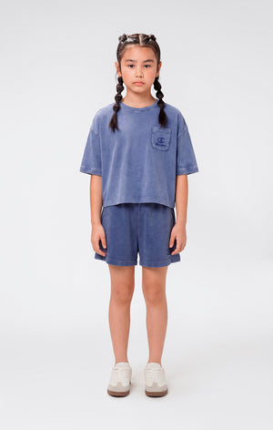 T-shirt crop effet délavé pour fille Icons