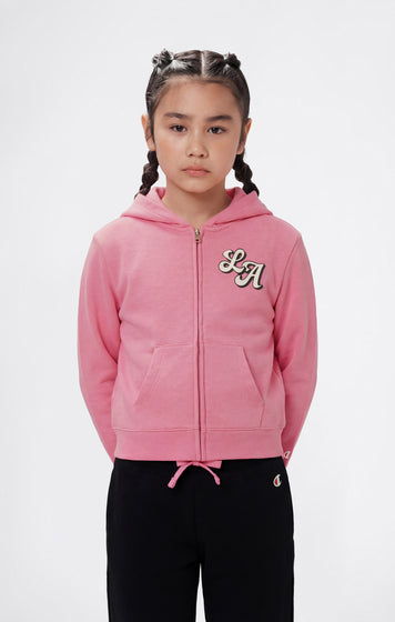Tuta Completa con Felpa con Cappuccio Zip Intera e Pantaloni con Grafica da Bambina