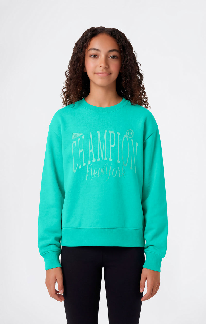 Girls’ Crewneck Sweatshirt and Pants Tracksuit with Graphic