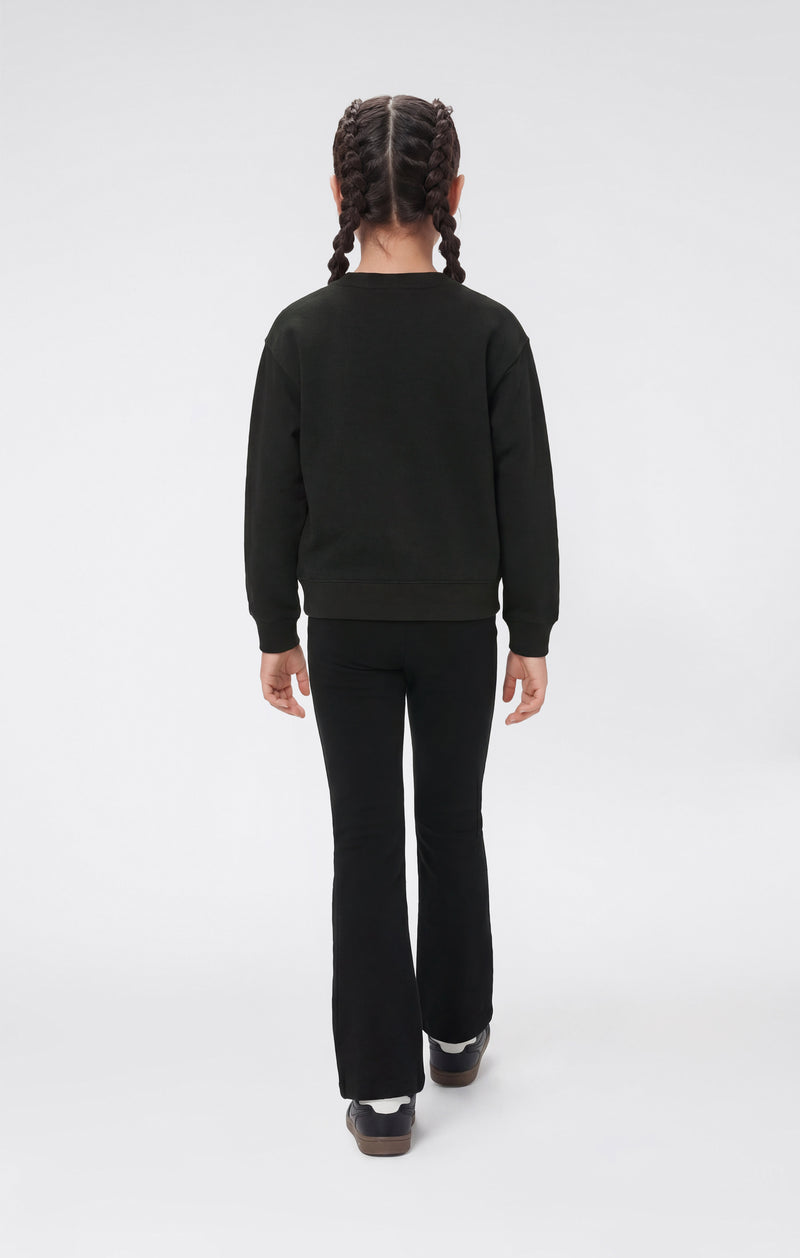 Girls’ Crewneck Sweatshirt and Pants Tracksuit with Graphic