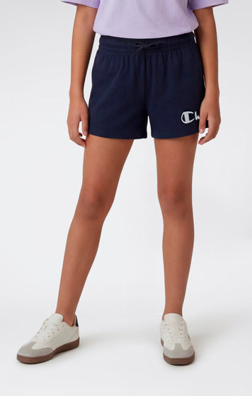Girls’ Cotton Shorts with Maxi Logo
