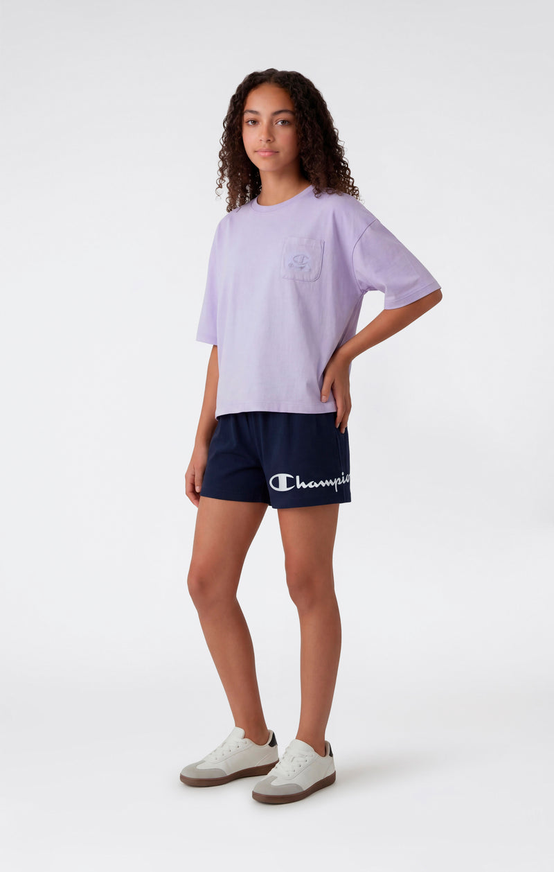 Girls’ Cotton Shorts with Maxi Logo