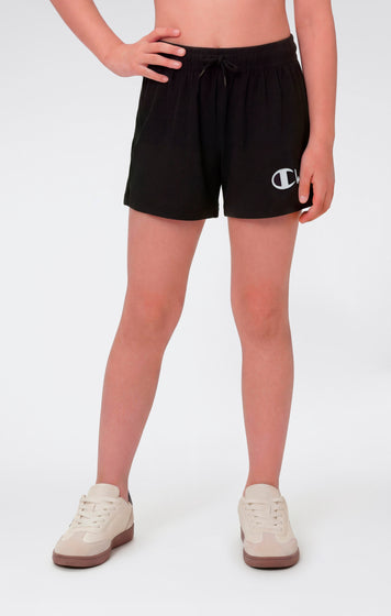 Girls’ Cotton Shorts with Maxi Logo