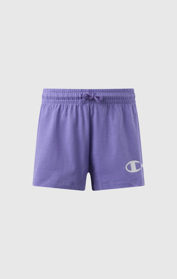 Girls’ Cotton Shorts with Maxi Logo