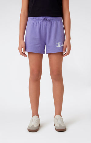 Girls’ Cotton Shorts with Maxi Logo
