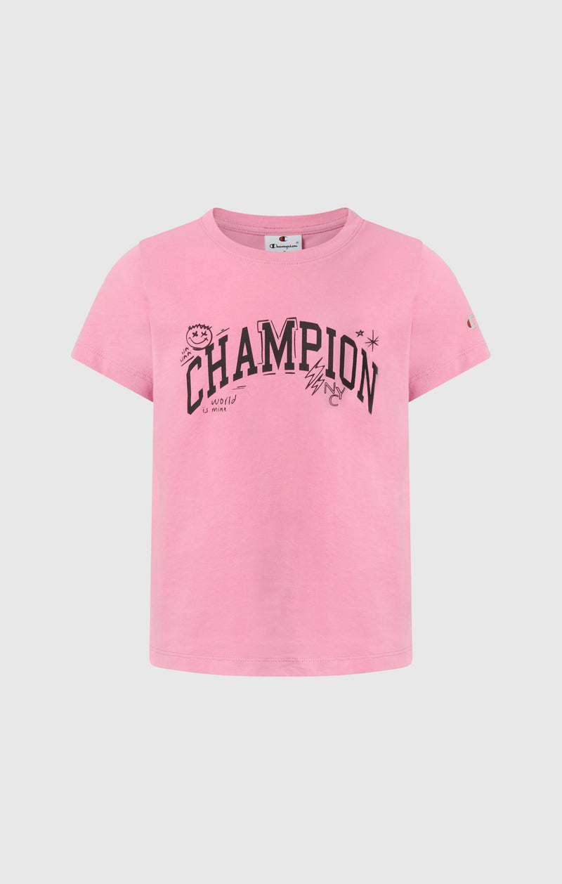 T-shirt Col Rond avec Graphique pour Fille