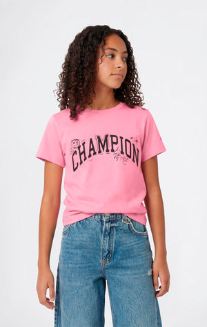 T-shirt Col Rond avec Graphique pour Fille