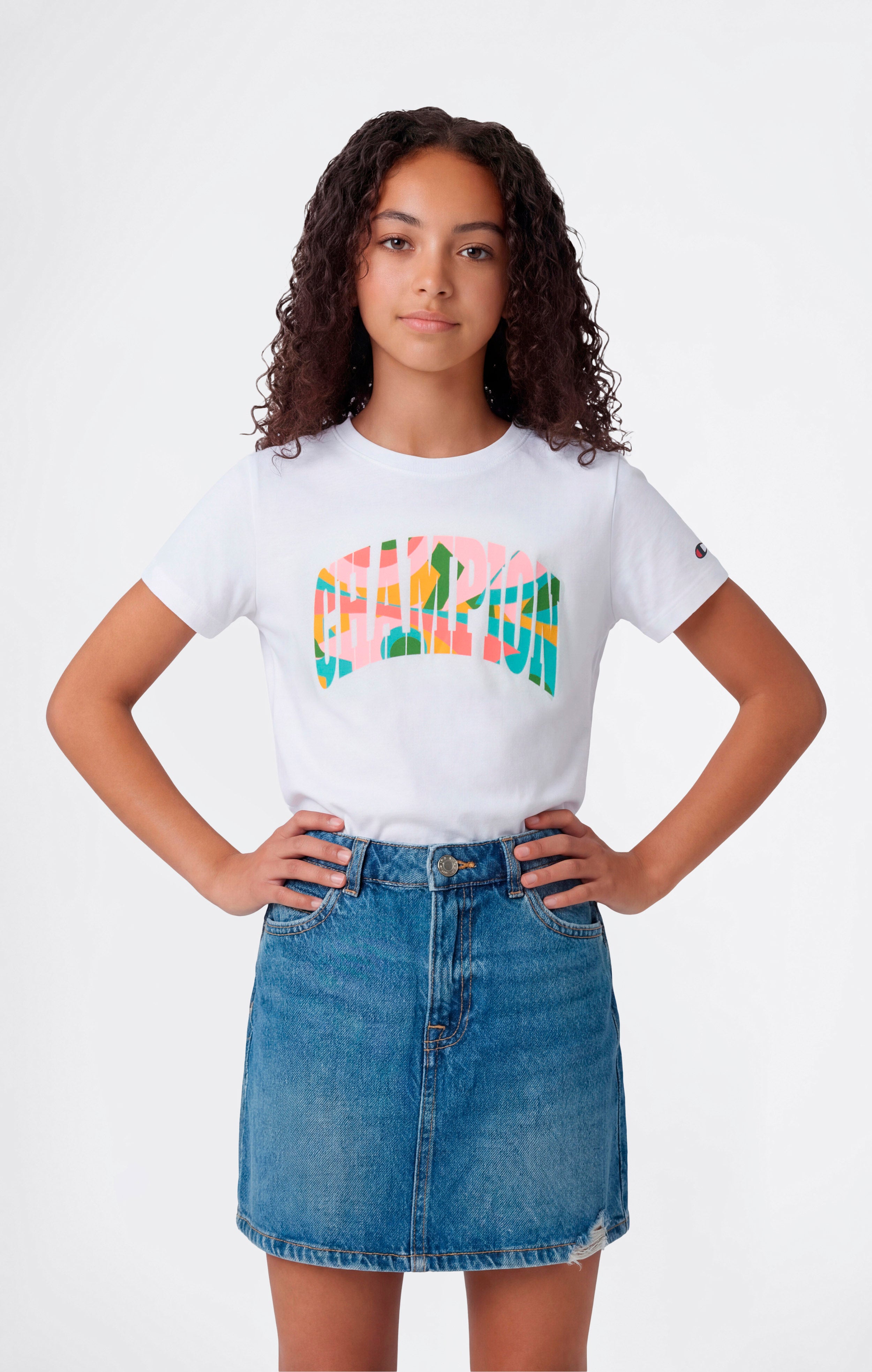 T-shirt Col Rond avec Graphique pour Fille
