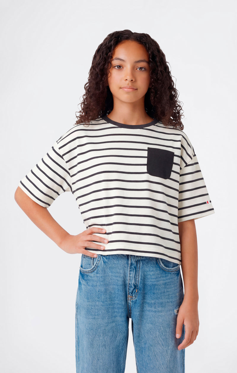T-shirt rayée oversize pour fille Icons