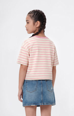T-shirt rayée oversize pour fille Icons