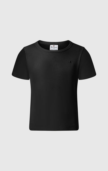 T-shirt Col Rond en Côtelé Stretch pour Fille Icons