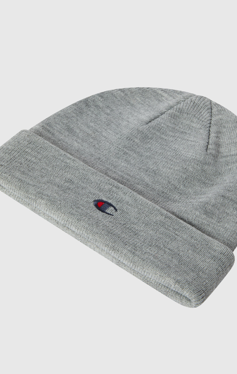 Embroidered C Logo Beanie Cap Light Grey lifestyle caps Champion