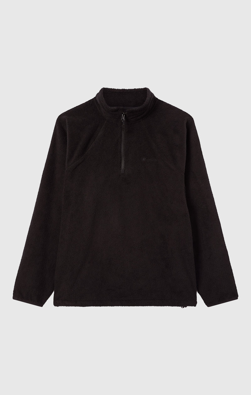 Herren Sweatshirt mit Halbem Reißverschluss und angerautem Innenmaterial Black Edition