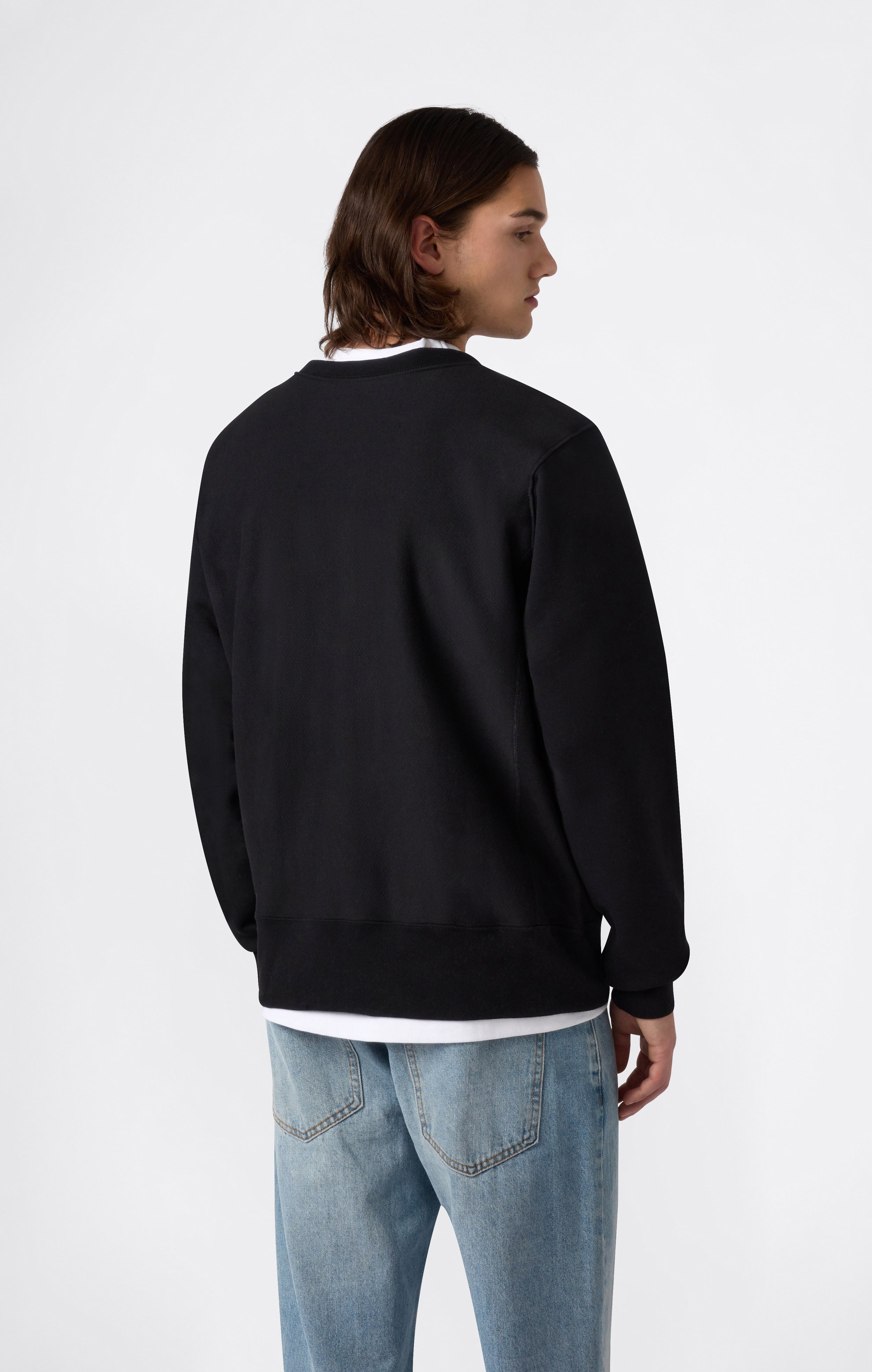 Men's Fleece Reverse Weave Sweatshirt Made in USA Black made in