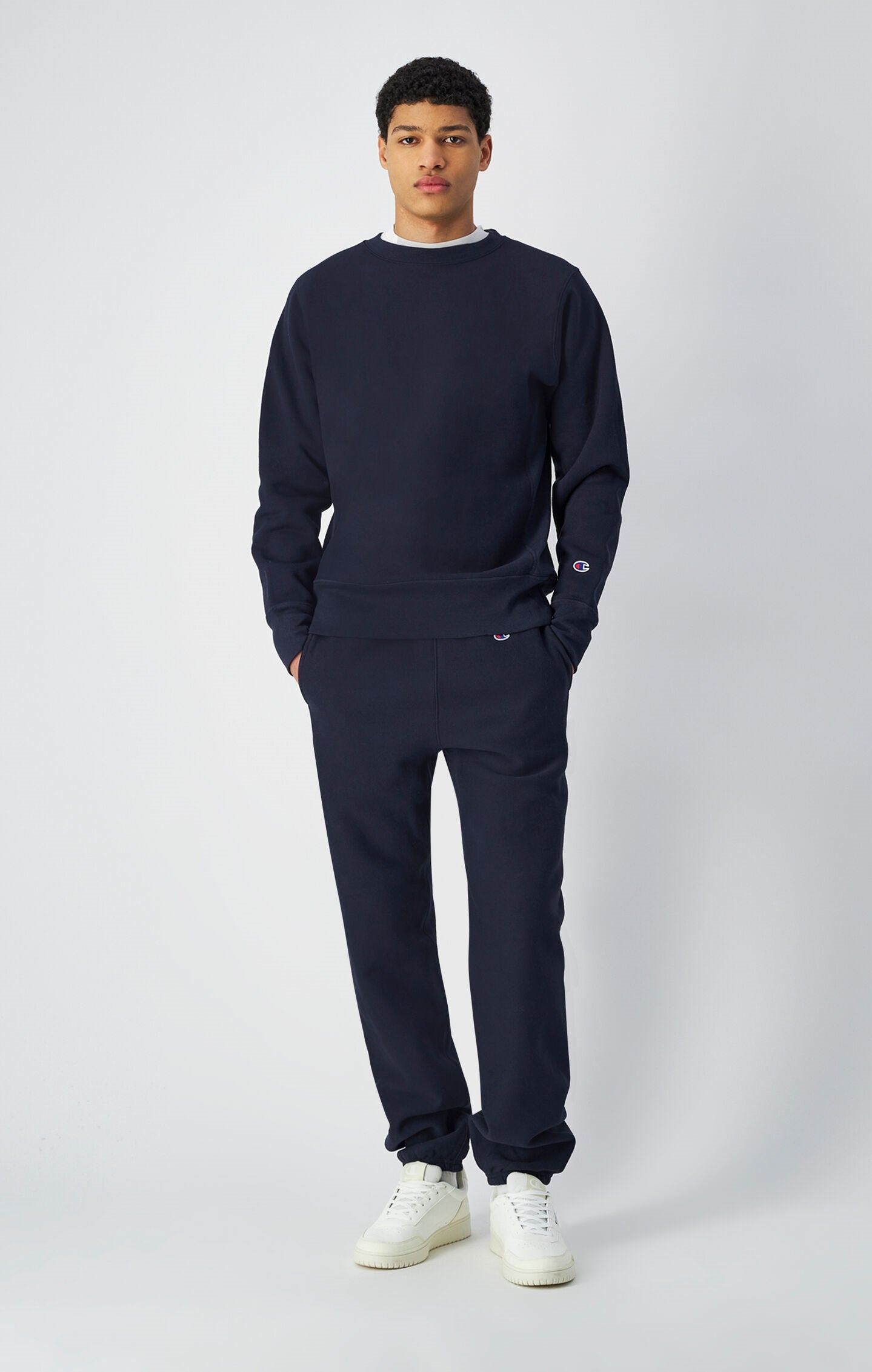 Reverse Weave Crewneck Sweatshirt Made In USA navy blue made