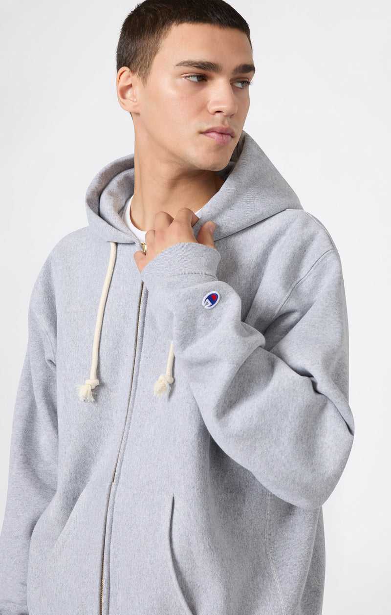 Sweat à Capuche Zippé Reverse Weave avec Intérieur Gratté Homme Made in USA