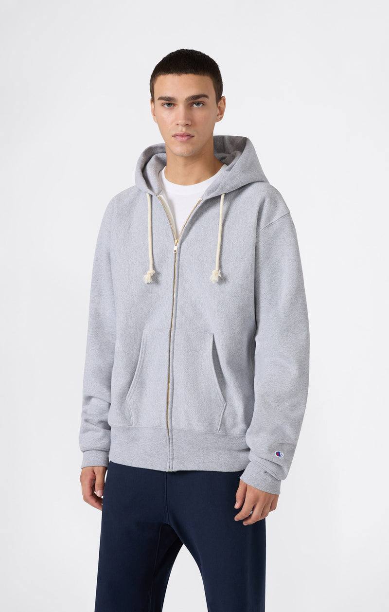 Sweat à Capuche Zippé Reverse Weave avec Intérieur Gratté Homme Made in USA