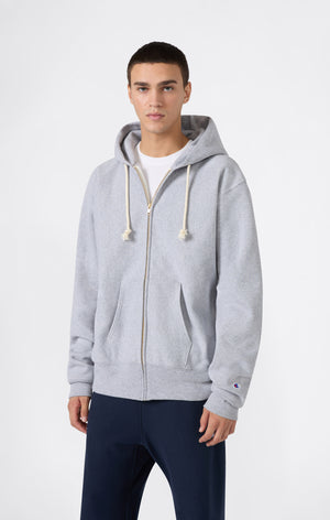 Sweat à Capuche Zippé Reverse Weave avec Intérieur Gratté Homme Made in USA