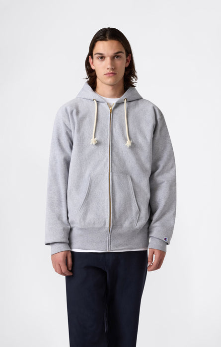 Felpa con Cappuccio e Zip Reverse Weave con Interno Felpato da Uomo Made in USA