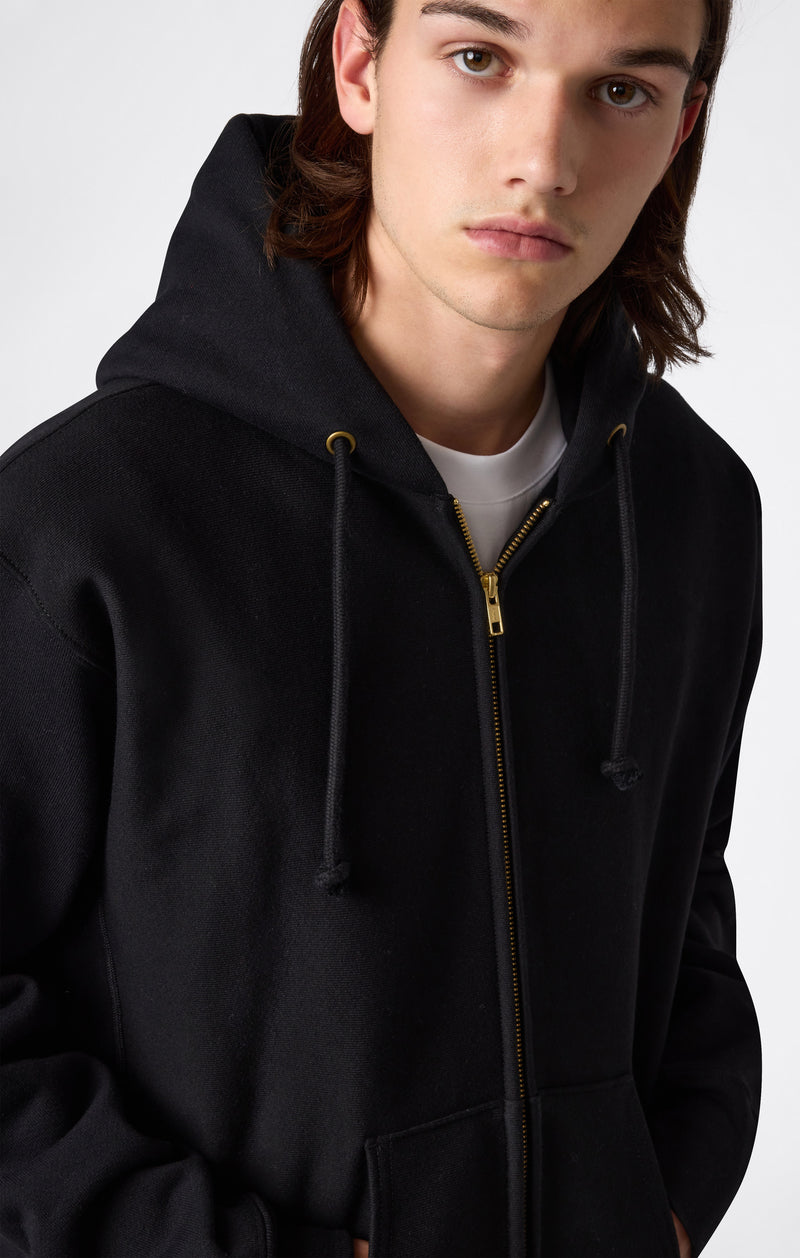 Men's Fleece Reverse Weave Zip Hooded Sweatshirt Made in USA