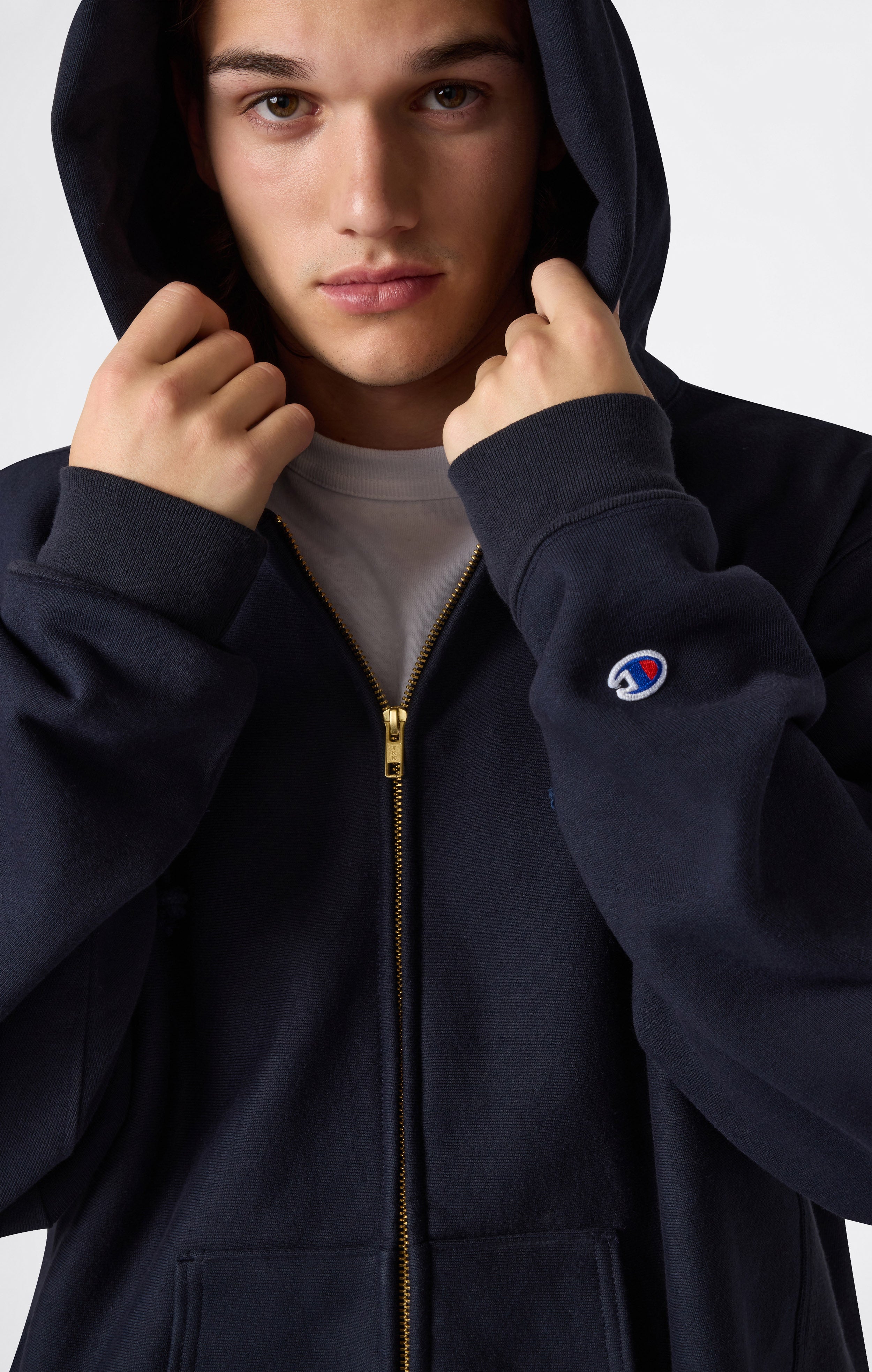 Men's Fleece Reverse Weave Zip Hooded Sweatshirt Made in USA