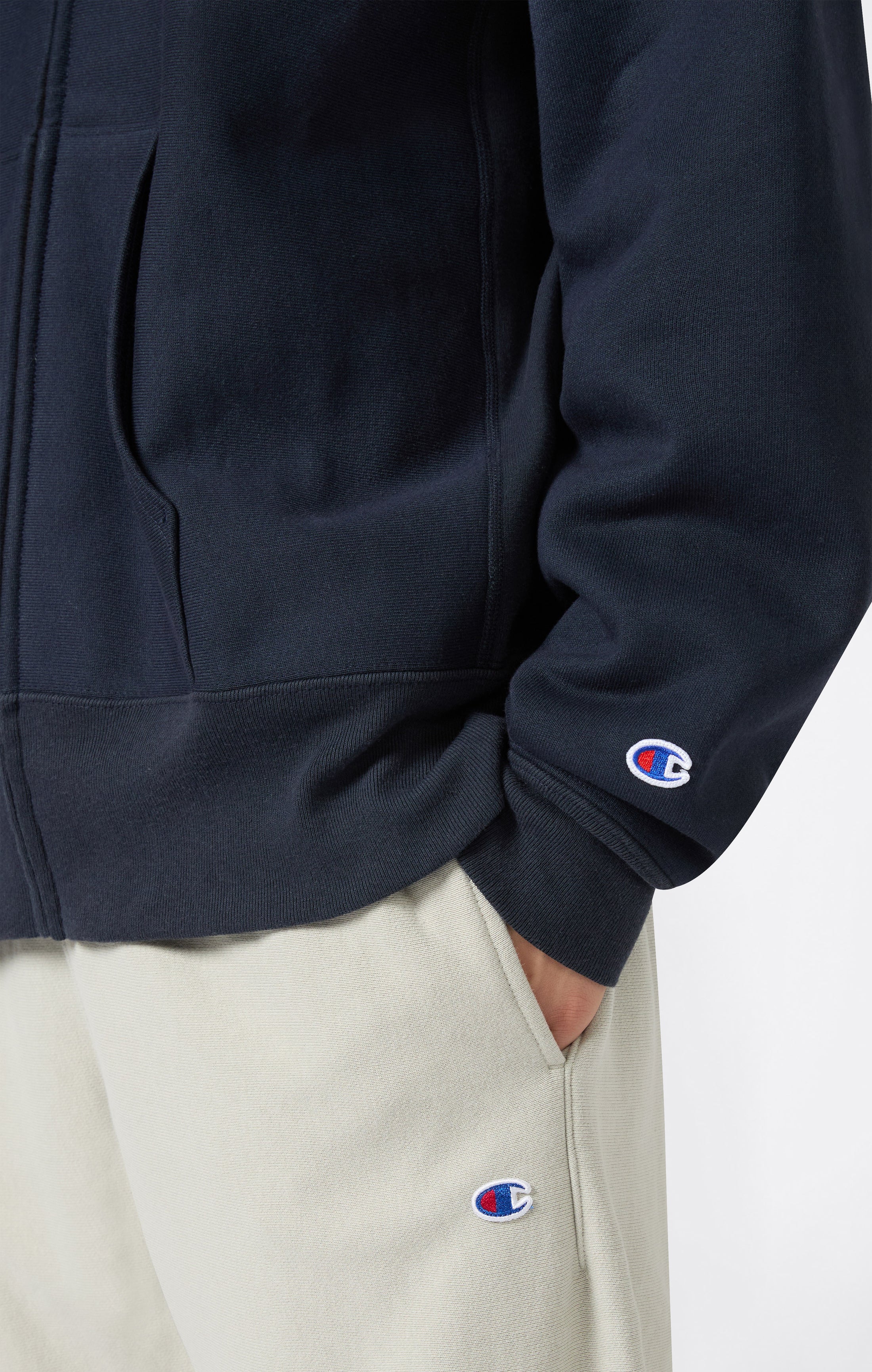 Sweat à Capuche Zippé Reverse Weave avec Intérieur Gratté Homme Made in USA