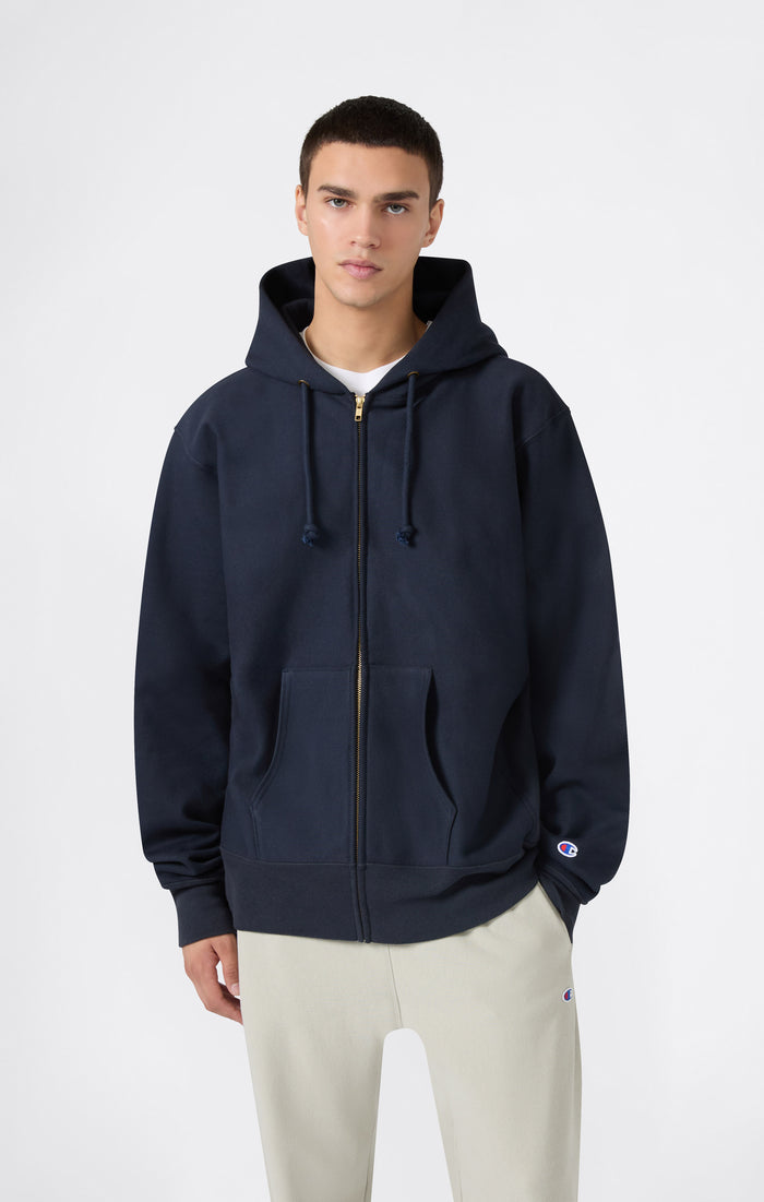 Men's Fleece Reverse Weave Zip Hooded Sweatshirt Made in USA