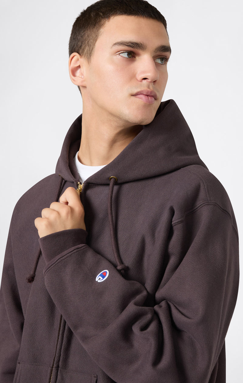 Sweat à Capuche Zippé Reverse Weave avec Intérieur Gratté Homme Made in USA