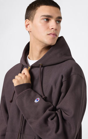 Sweat à Capuche Zippé Reverse Weave avec Intérieur Gratté Homme Made in USA