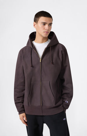 Sweat à Capuche Zippé Reverse Weave avec Intérieur Gratté Homme Made in USA