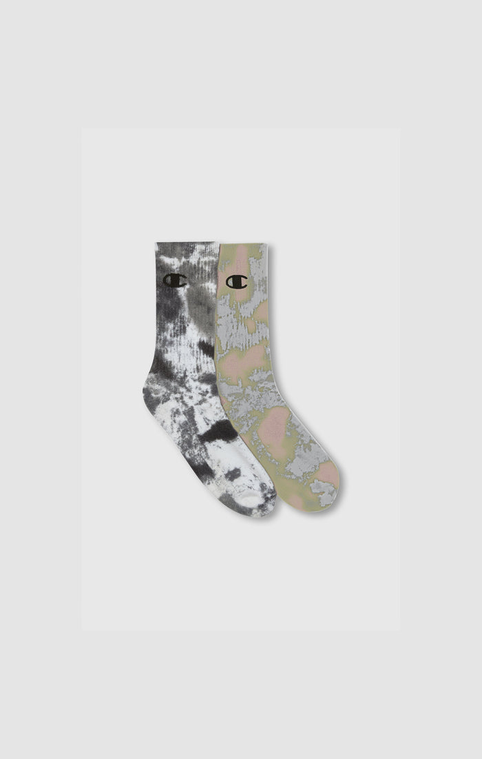 2er-Pack Tie-Dye Socken mit Halbhohem Schaft