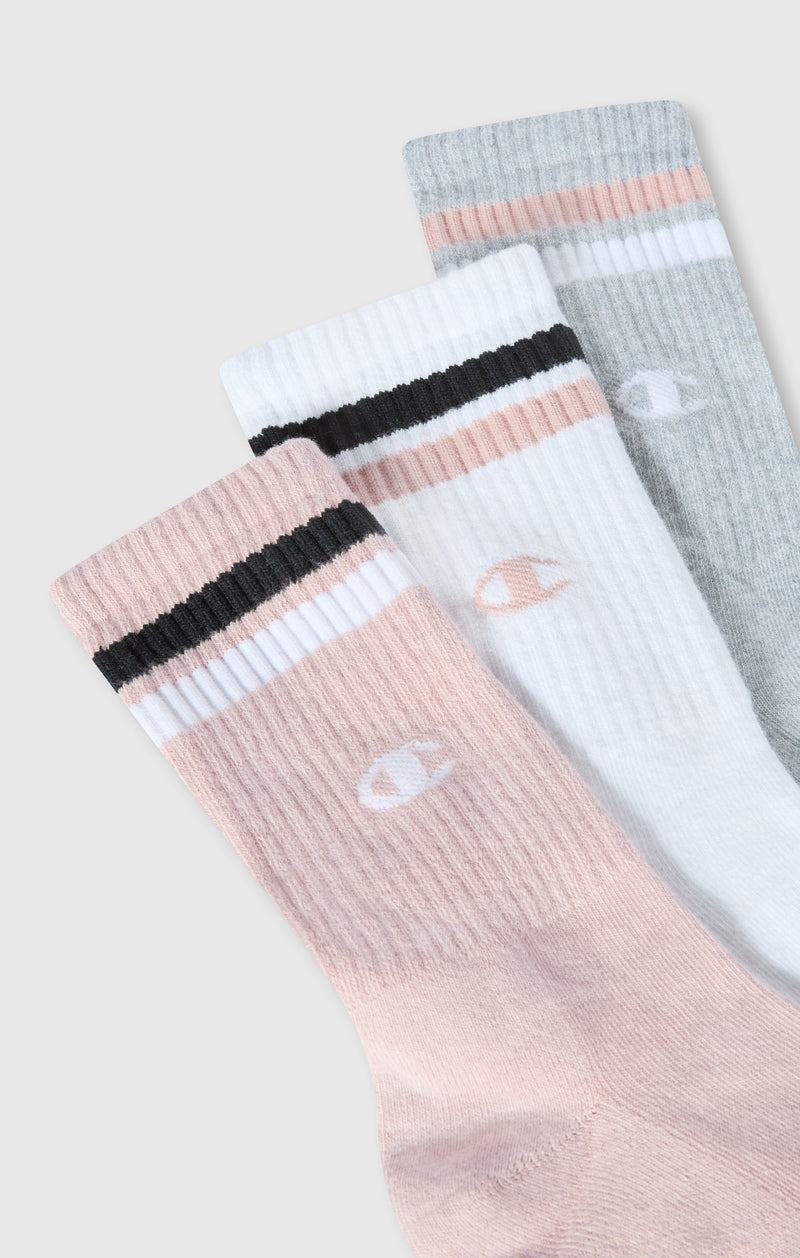 3-Pack Adult Mid Crew Multi Logo Socks