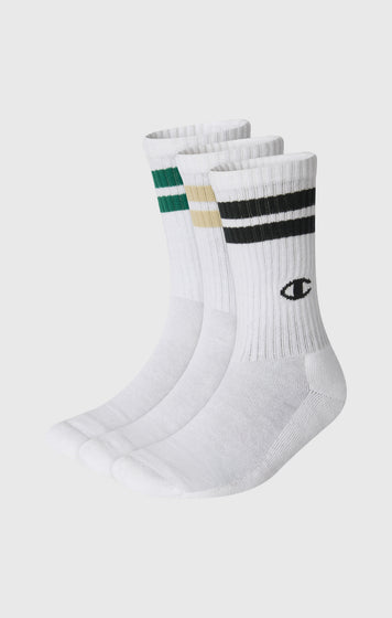 3-Pack Adult Mid Crew Multi Logo Socks