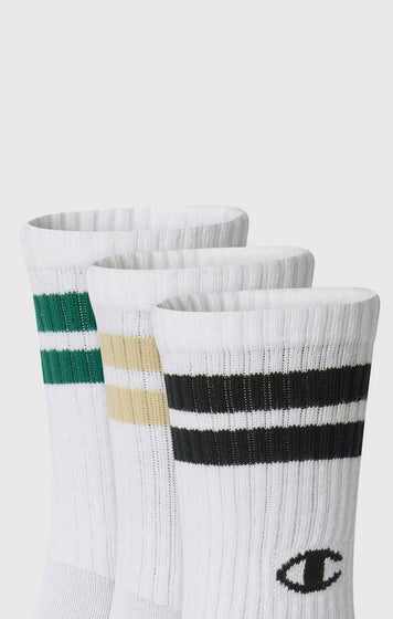 3-Pack Adult Mid Crew Multi Logo Socks