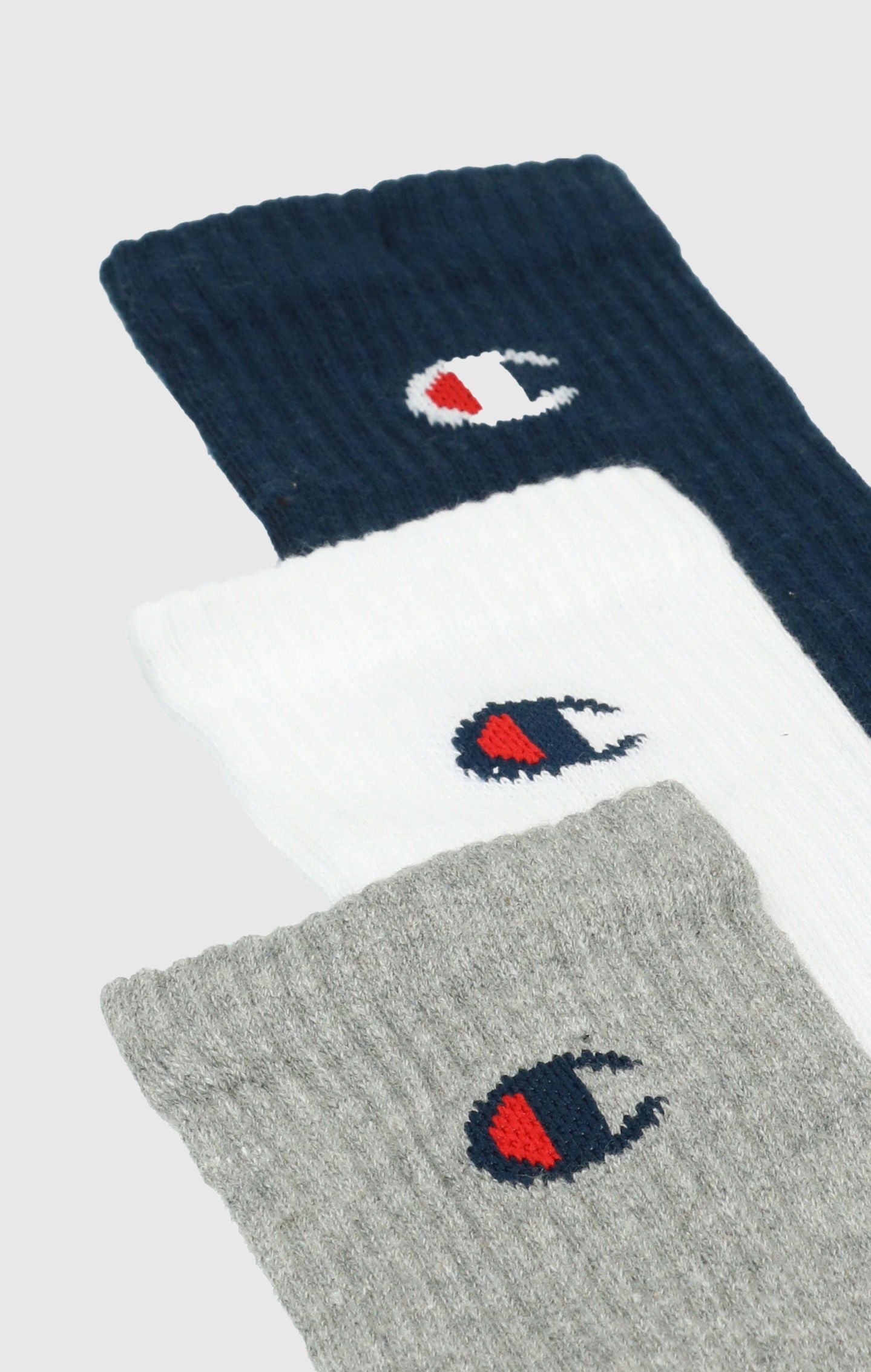 Paquete de tres pares de calcetines crew con el logotipo de la «C»