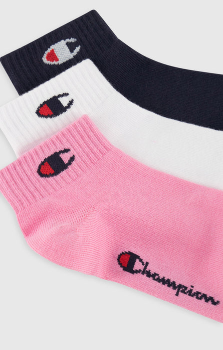 Pack da 3 Paia di Calzini Quarter con Logo Script e C da Bambini