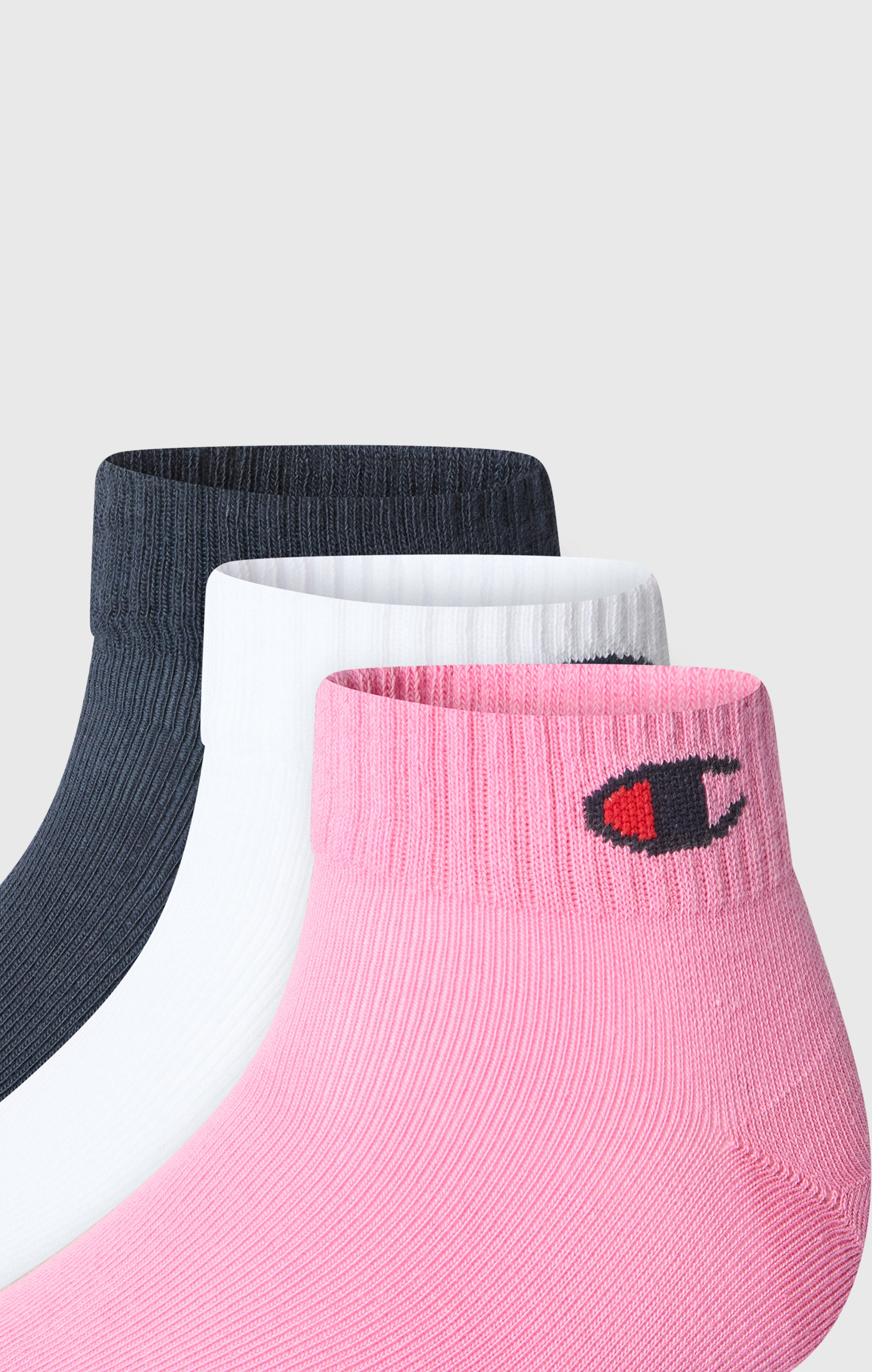 3-Pack Kids’ Quarter Socks with Script Logo and C