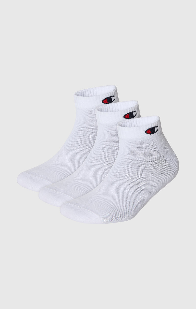 3-Pack Kids’ Quarter Socks with Script Logo and C