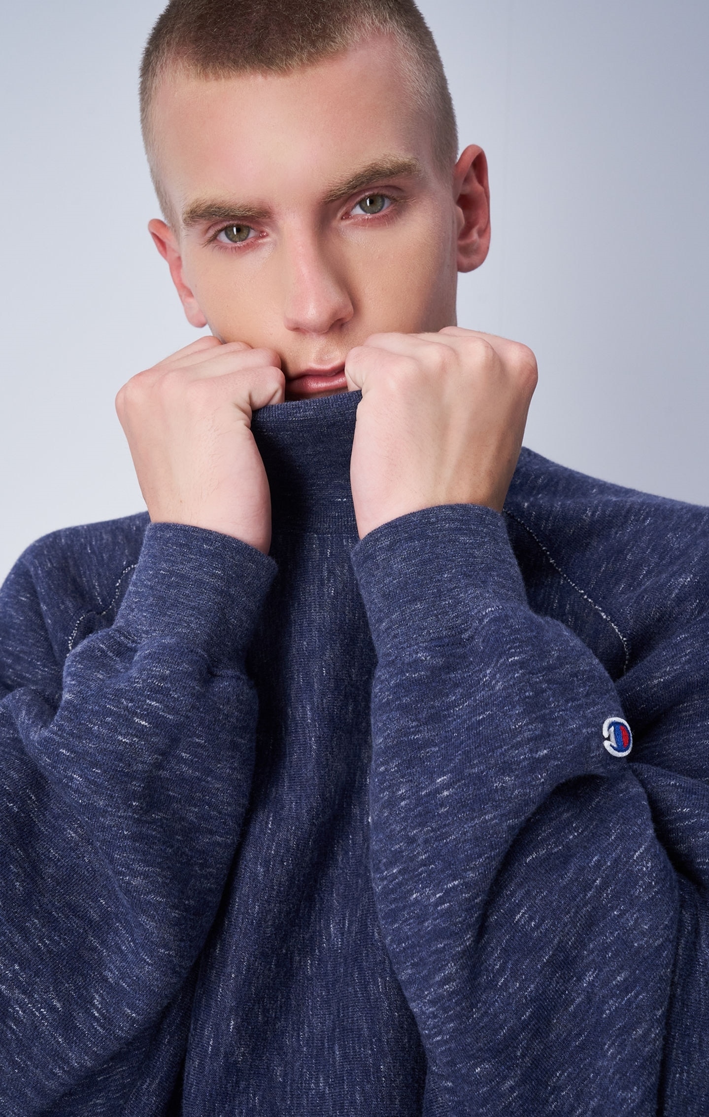 Dunkelgrau Reverse Weave Sweatshirt mit Stehkragen product