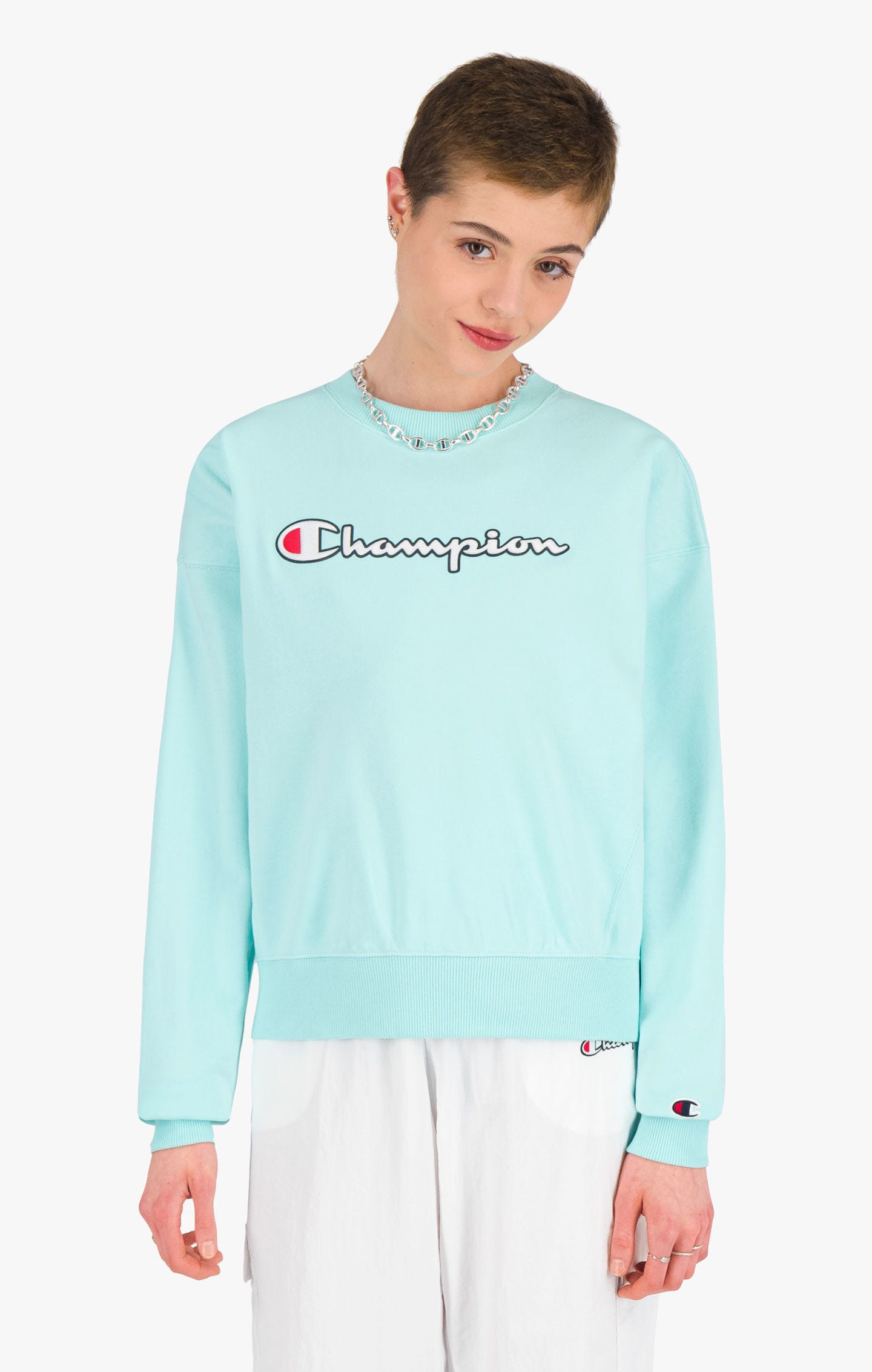 Sweatshirt en coton bouclé à logo vintage
