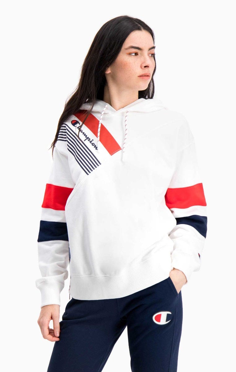 Graphic Stripe And Colour Block Hoodie