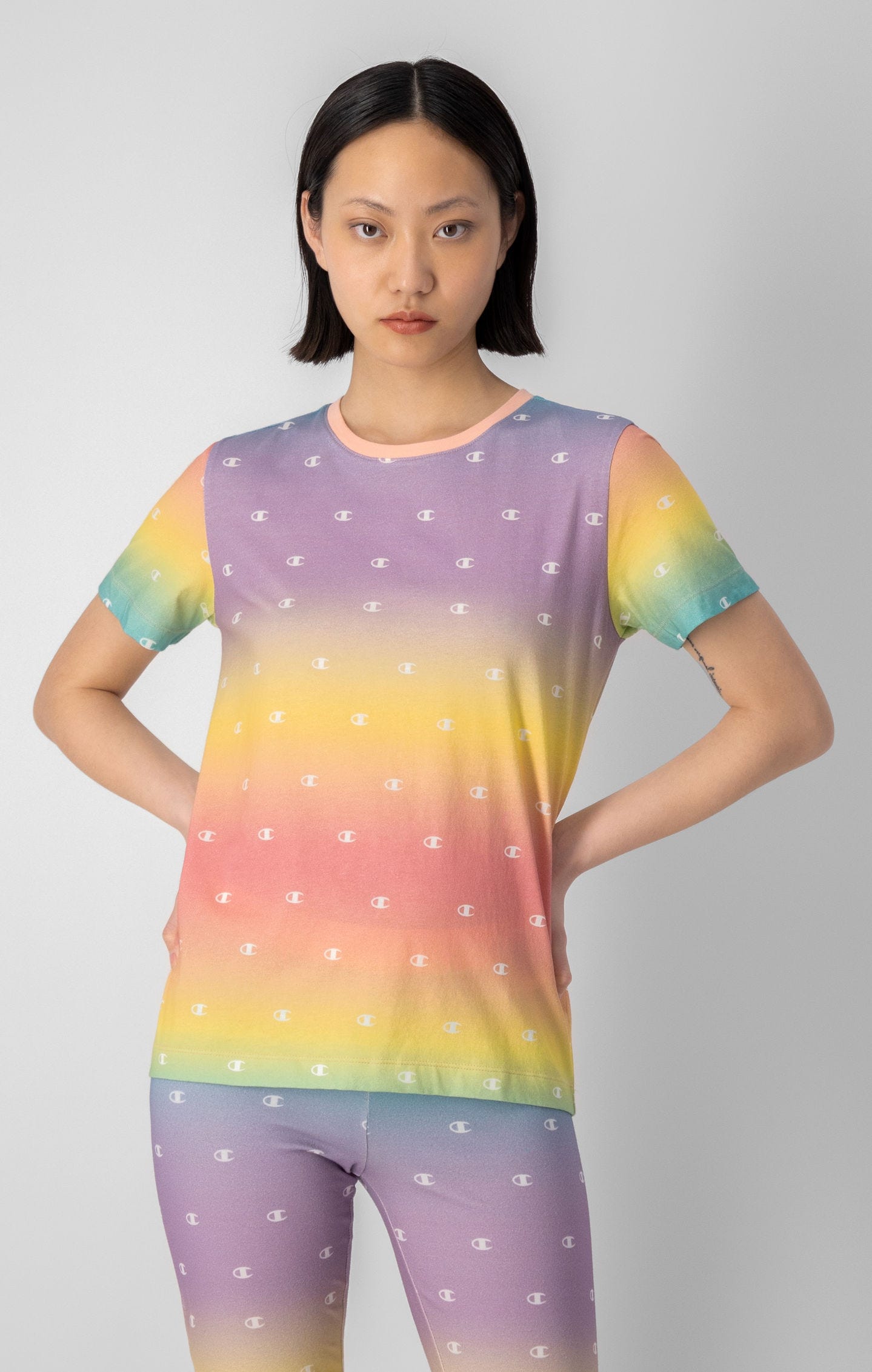 All-Over Multicolour Script Logo T-Shirt