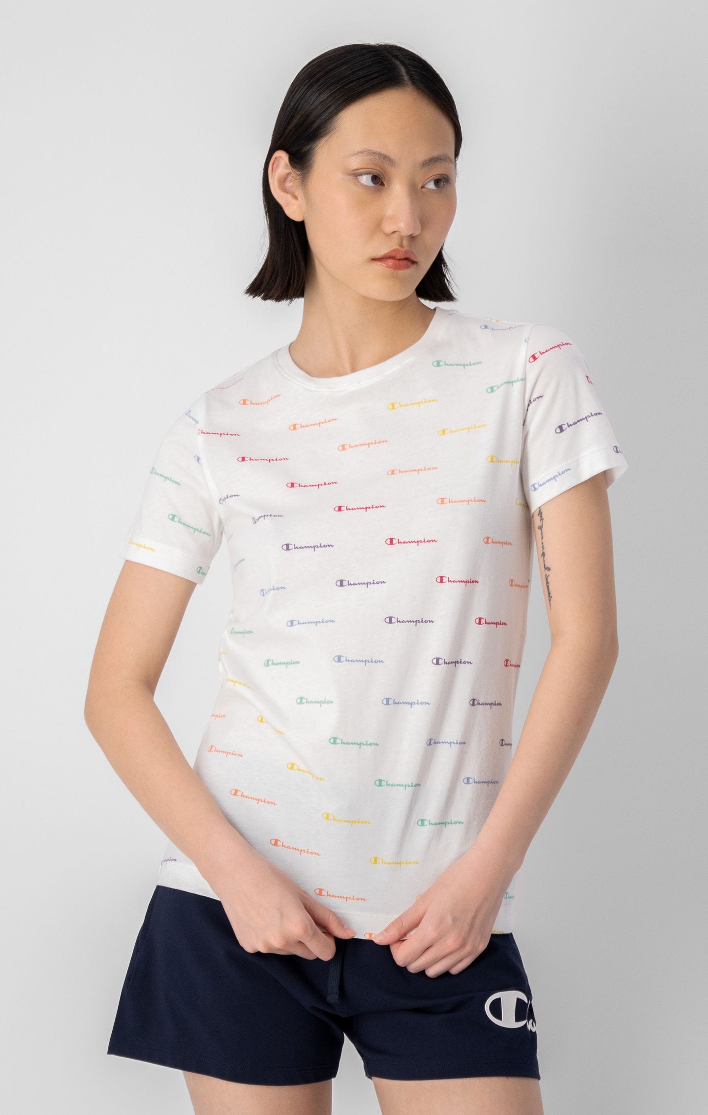 T-shirt à motif logo Champion multicolore