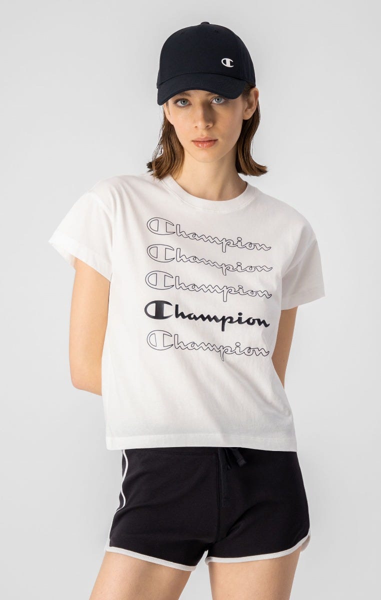 T-shirt boxy à logo Champion répété