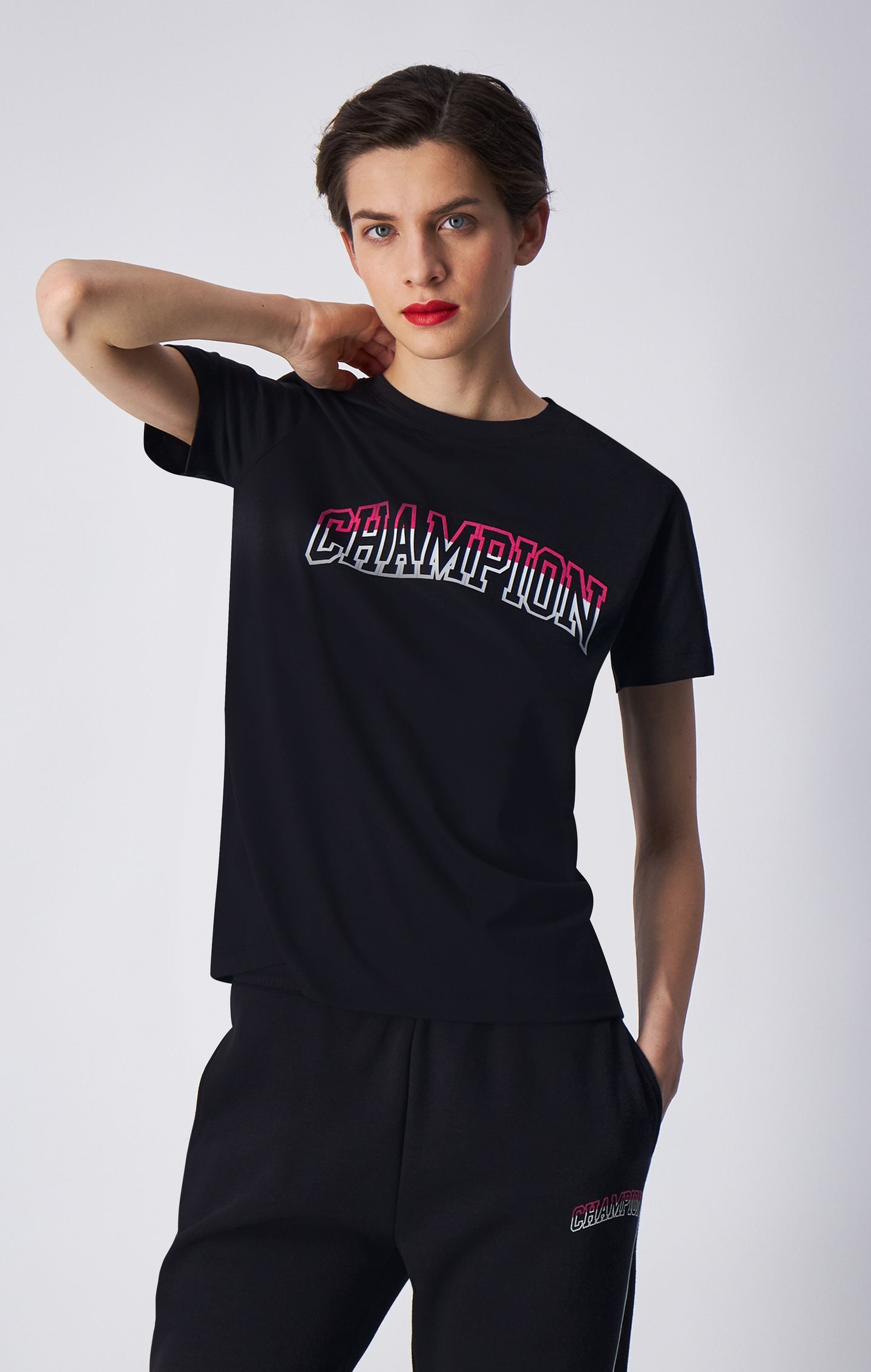 Champion Noir T-shirt en coton Colour Punch