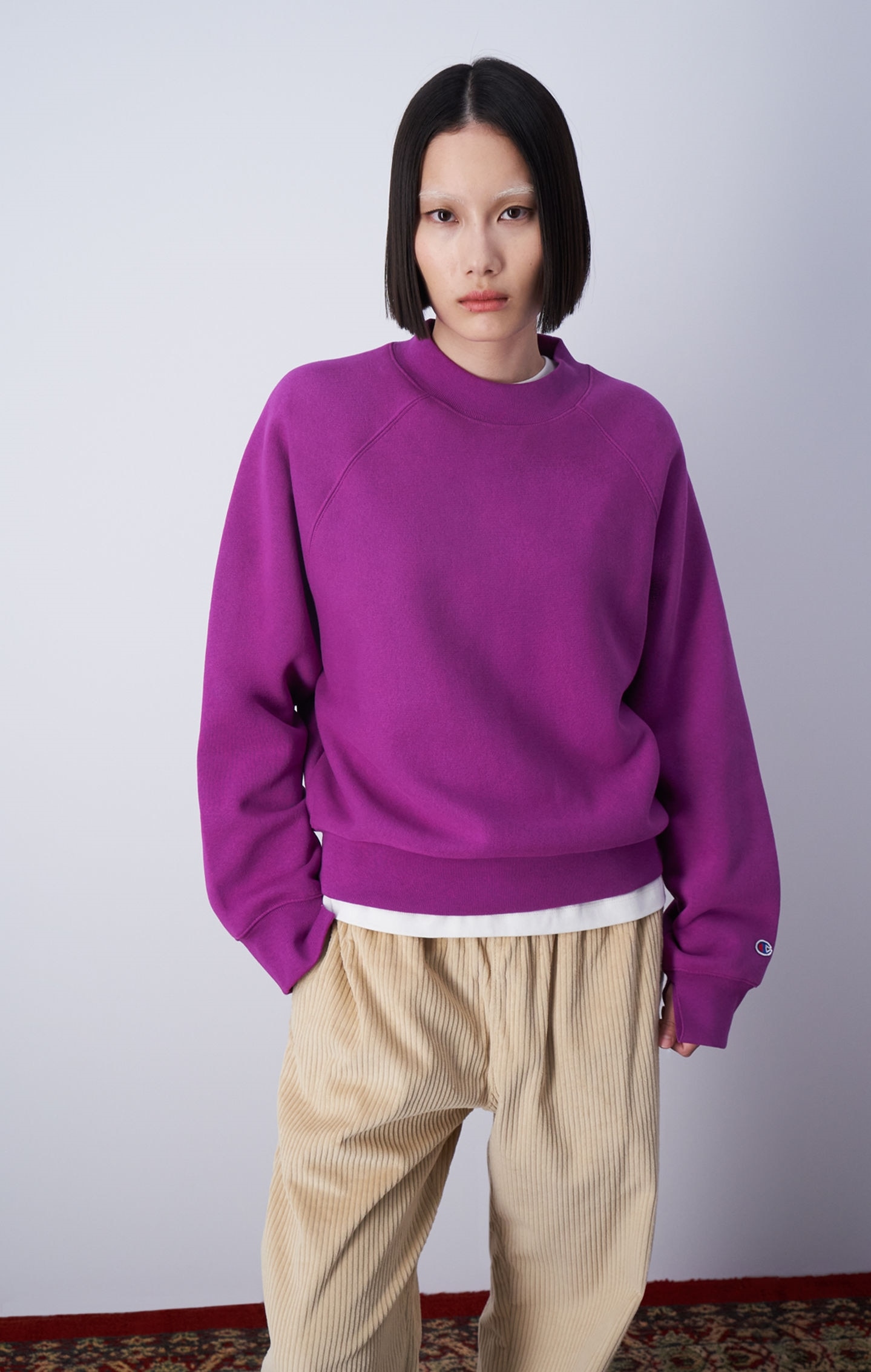 Violett Minimalistisches Reverse Weave Sweatshirt