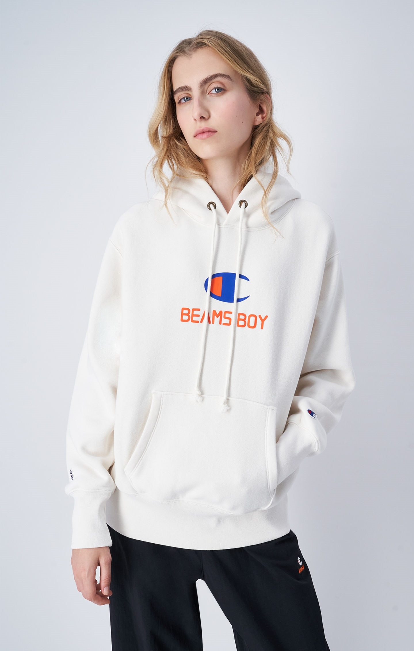 Blanc Sweatshirt à capuche Champion x Beams Boy