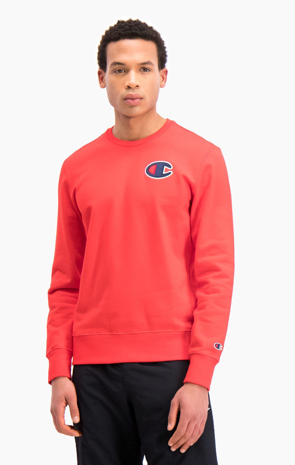 Sweatshirt en coton bouclé à logo C en satin