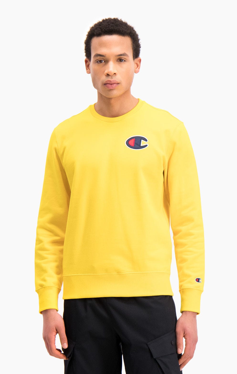 Sweatshirt en coton bouclé à logo C en satin