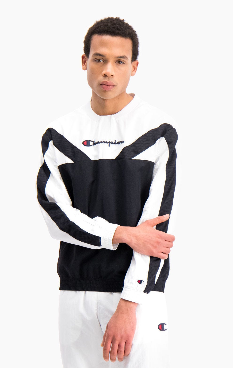 Colour Block And Stripe Track Sweatshirt